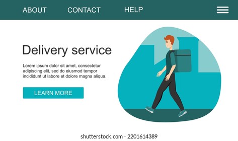 Fast Delivery Service Concept Flat Vector Illustration. Marketplace With Delivery Service Concept. Stay Home. Parcel Delivery. Transport Company Service For Large And Small Business.