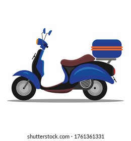 
Schnelles Lieferservice-Konzept auf einem Roller oder Motorrad, flache Vektorgrafik, einfaches Vektormotordesign.