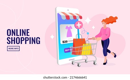 Fast Delivery service design concept for mobile app. Online Delivery Service flat design banner illustration concept for digital marketing. online marketing and e-commerce. Vector illustration.