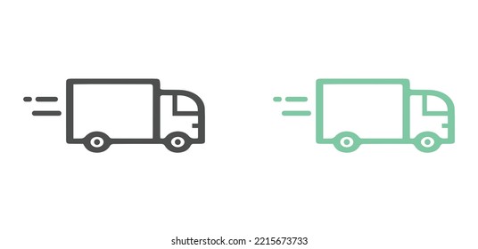 Fast delivery service flat modern vector icon isolated on white background in two different styles. Fast delivery icon vector eps10.