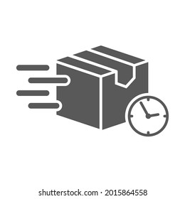 Fast Delivery Service glyph flat vector icon for mobile application, button and website design. Illustration isolated on white background. EPS 10 design, logo, app, infographic.