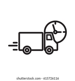 Fast Delivery Service line flat vector icon for mobile application, button and website design. Illustration isolated on white background. EPS 10 design, logo, app, infographic.