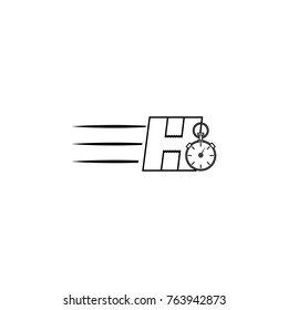 Fast Delivery Service line icon on white background