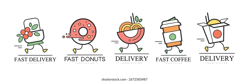 Vektor-Set für Logo-Design-Vorlagen mit schnellem Lieferservice