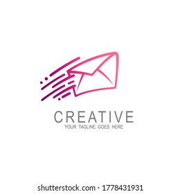 Fast delivery service logo letter email, Quick mail logo template