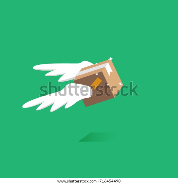 Fast Delivery Service Parcel Flying Package Stock Vector (Royalty Free ...