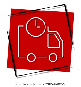 fast delivery service red banner in frame. Vector illustration.