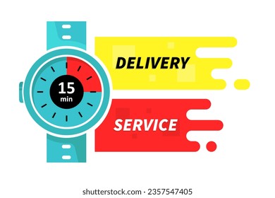 Ilustración de vector de parada de servicio de entrega rápida.