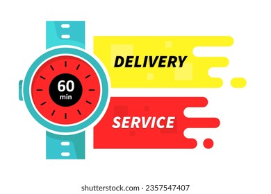 Ilustración de vector de parada de servicio de entrega rápida.