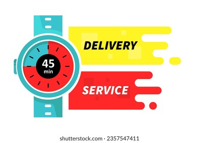 Fast delivery service stopwatch vector illustration.