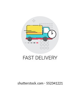 Fast Delivery Service Truck Icon Web Vector Illustration