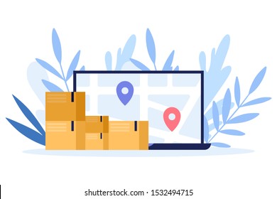 Fast delivery service.Flat vector illustration isolated on white background. Can use for web banner, infographics, web page.
