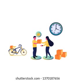 Fast Delivery Services- concepts for website and mobile development. Modern flat illustration.