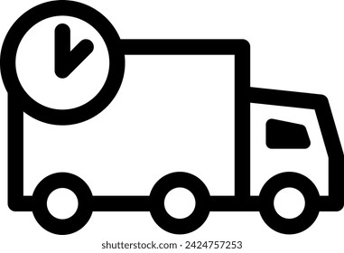 Schnelle Lieferung Dienstleistungen Symbol mit schwarzen Umriss Stil. Service, Lieferung, schnell, Express, Versand, Kurier, Bestellung. Vektorgrafik