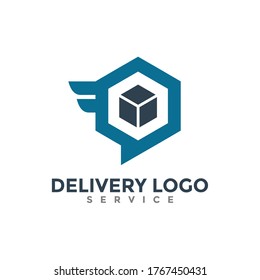 Design-Vorlage für schnelle Auslieferungsdienste für Logo-Designs. Logo des Delivery-Vortrags-Forums. Vektorgrafik