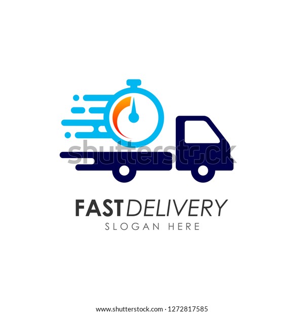 fast delivery services logo design.\
courier logo design template icon vector\
illustration
