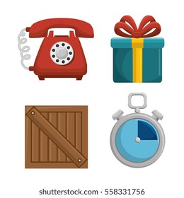 fast delivery set icons