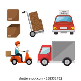 fast delivery set icons