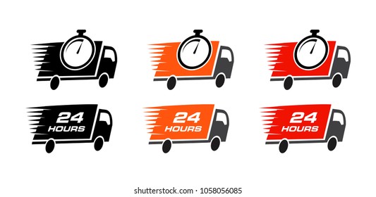 Fast delivery, set icons. Free shipping symbol. Fast delivery vector illustration