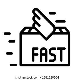 Fast Delivery Shipping Flat Icon Isolated On White Background