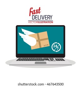 fast delivery shipping icon. Colorfull illustration. Vector 