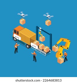 Fast Delivery, shipping logistic 3d isometric vector illustration concept for banner, website, landing page, ads, flyer template