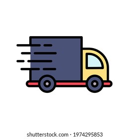 Fast delivery, shipping, truck icon vector image. Can also be used for shopping and ecommerce. Suitable for use on web apps, mobile apps and print media.