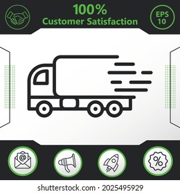 Fast delivery, shipping, truck vector icon graphic elements for your work - Modern design