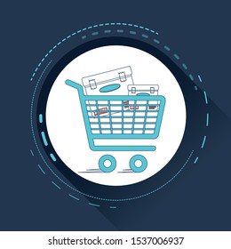 Fast delivery shopping cart icon for web and mobile.