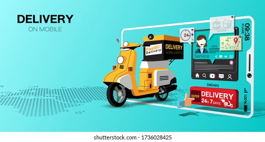 Fast delivery for shopping on mobile application by motorcycle
