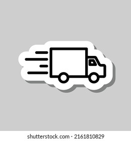 Vector de iconos sencillo de entrega rápida. Diseño plano. Pegar con sombra sobre fondo gris.ai