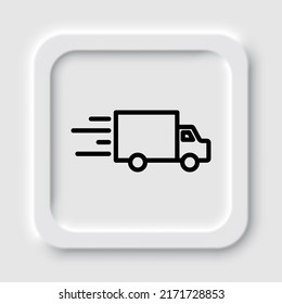Fast delivery simple icon vector. Flat design. Neumorphism design.ai