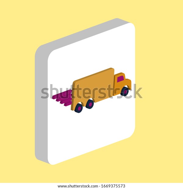Fast Delivery Simple vector icon. Illustration\
symbol design template for web mobile UI element. Perfect color\
isometric pictogram on 3d white square. Fast Delivery icons for\
business project