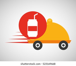 fast delivery soda drink vector illustration eps 10