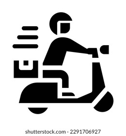 fast delivery solid icon illustration vector graphic