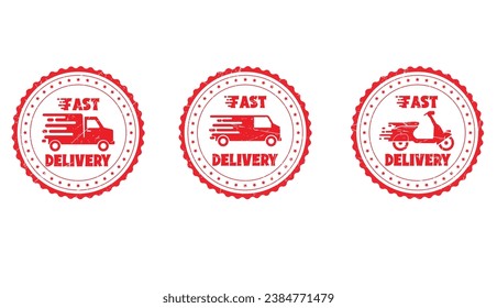 Fast delivery stamp grunge design template