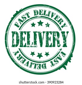 fast delivery stamp on a white, vector illustration