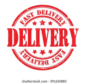 fast delivery stamp on a white, vector illustration