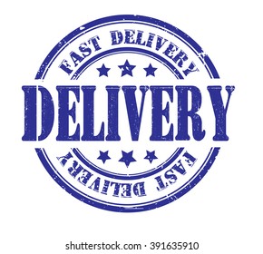 fast delivery stamp on a white, vector illustration