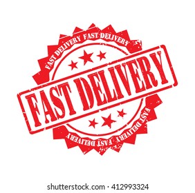 fast delivery stamp on a white, vector illustration