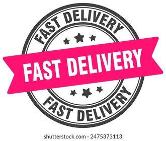 fast delivery stamp. fast delivery round sign. label on transparent background