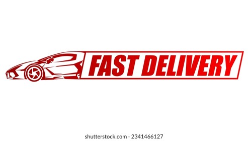 fast delivery stickers vector illustration