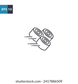 Fast delivery sushi outline icon Vector illustration