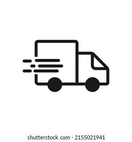 Fast delivery symbol icon vector with car illustration.