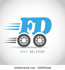 Fast Delivery Symbol On Wheels