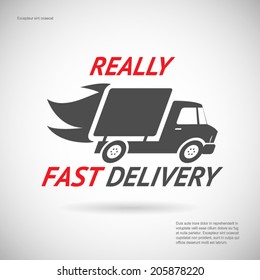 Fast Delivery Symbol Shipping Truck Silhouette Icon Design Template Vector Illustration
