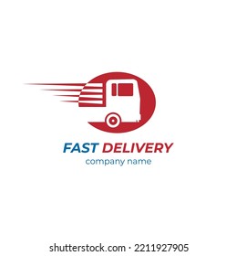 Fast Delivery Symbol Shipping Truck Silhouette Icon on white background