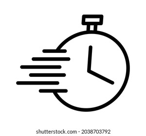 Fast delivery time icon line art vector icon for apps and websites