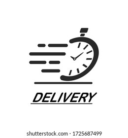 Fast Delivery Timer Icon, Fast Time Logo, Vector Isolated On White Background.