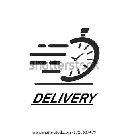 Fast delivery timer icon, fast time logo, vector isolated on white background.